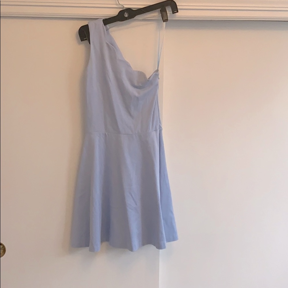 Light Blue Aqua one shoulder dress